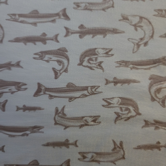 Stony Wilds Men's Light Blue Fish Patterned Polo Shirt - Picture 4 of 4